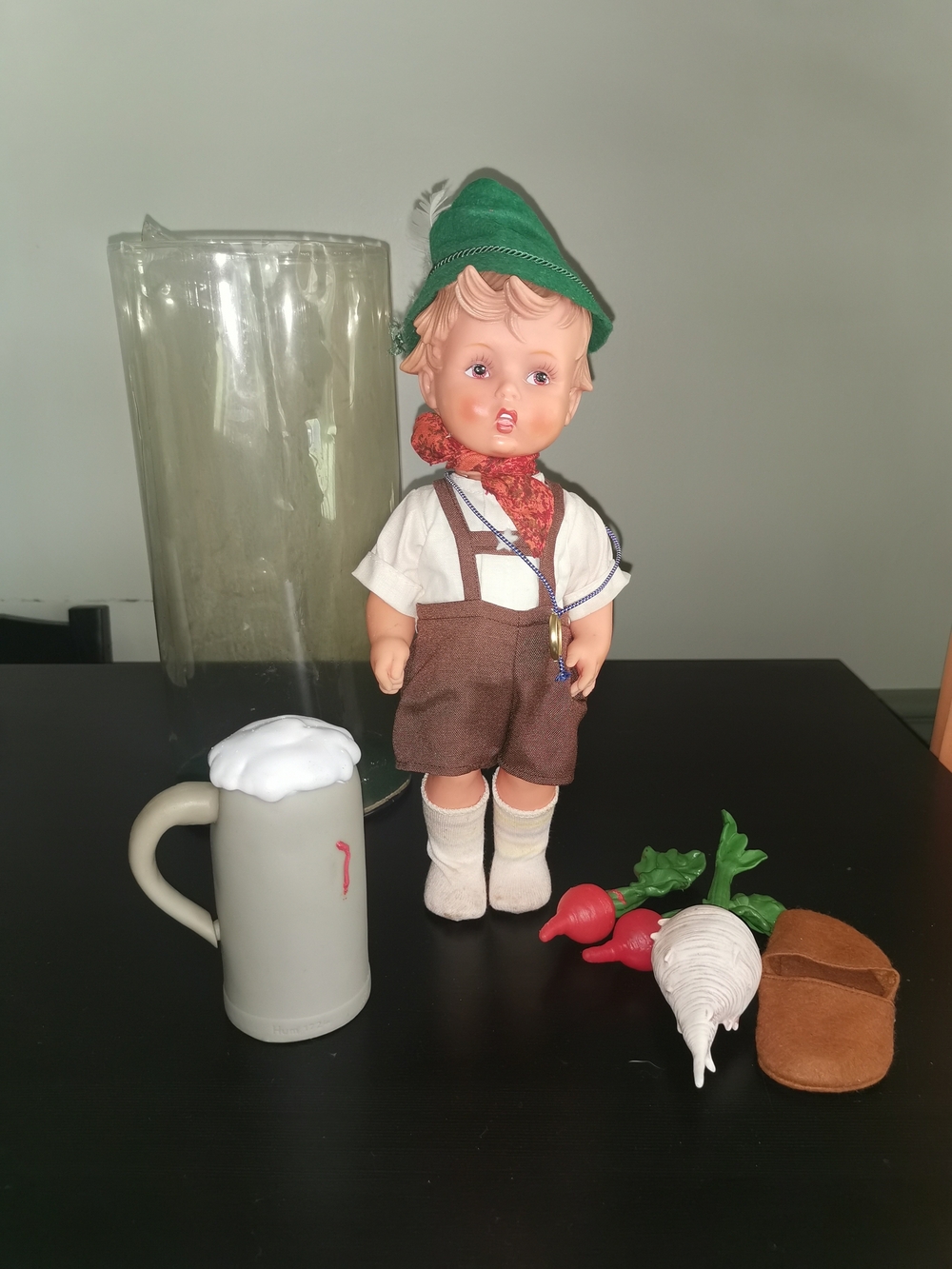 Vintage 1960's Goebel M.I. hummel Vinyl Doll Boy "For Father" With Original Tag